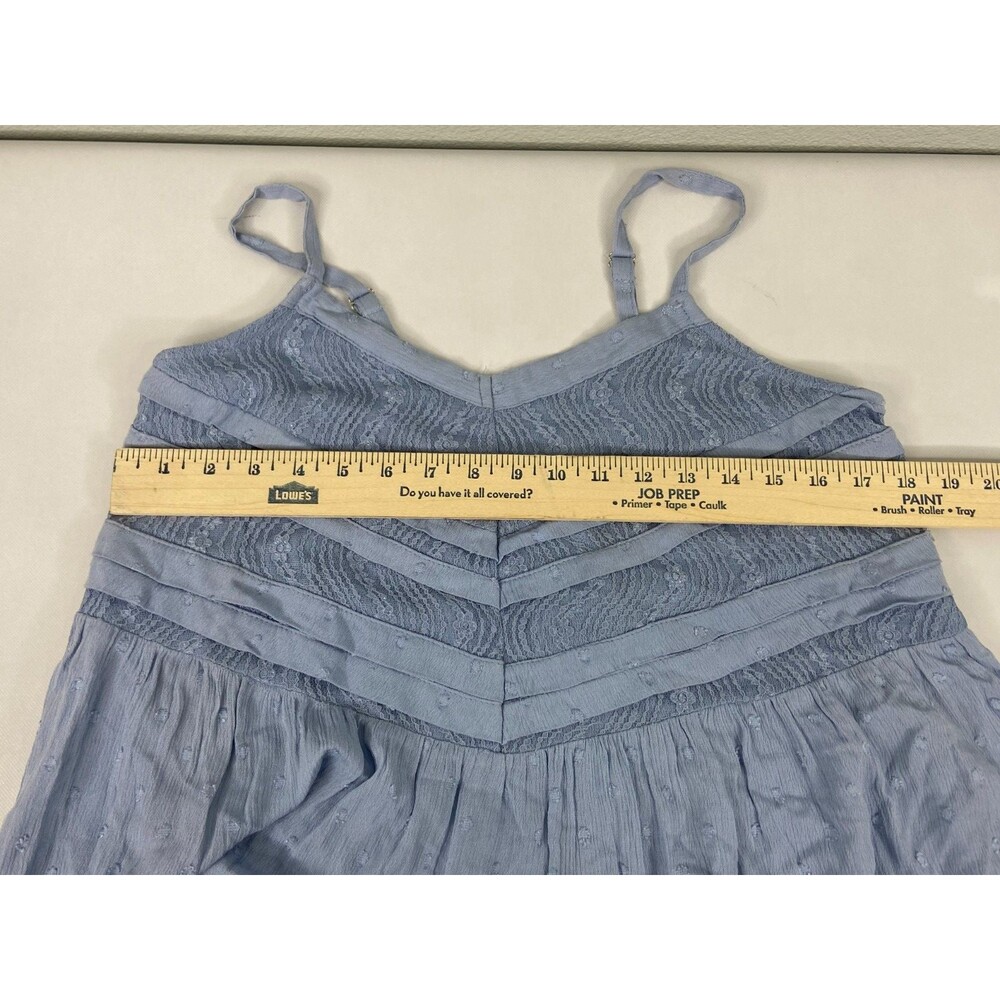 GiGiO Women Medium Blue Babydoll Top Semi Sheer Ribbed Strappy NWT - Picture 8 of 9